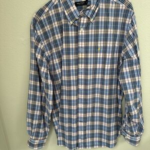 Nautica Men's Blue Plaid Shirt